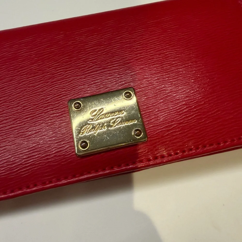 Lauren Ralph Lauren Boxed Crosshatch Leather Slim Snapped-Closure Wallet